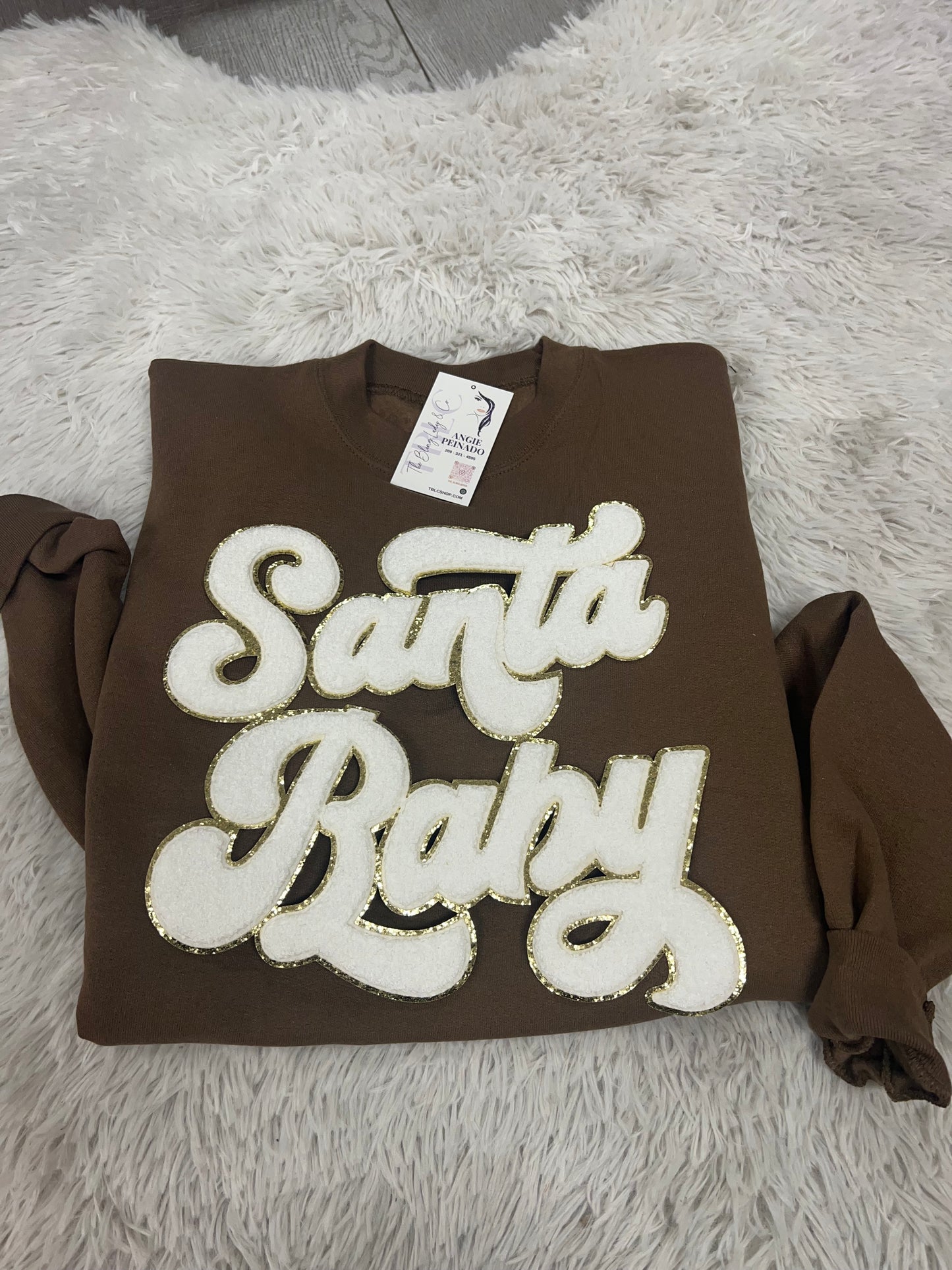 Santa Baby white Patch Sweatshirt