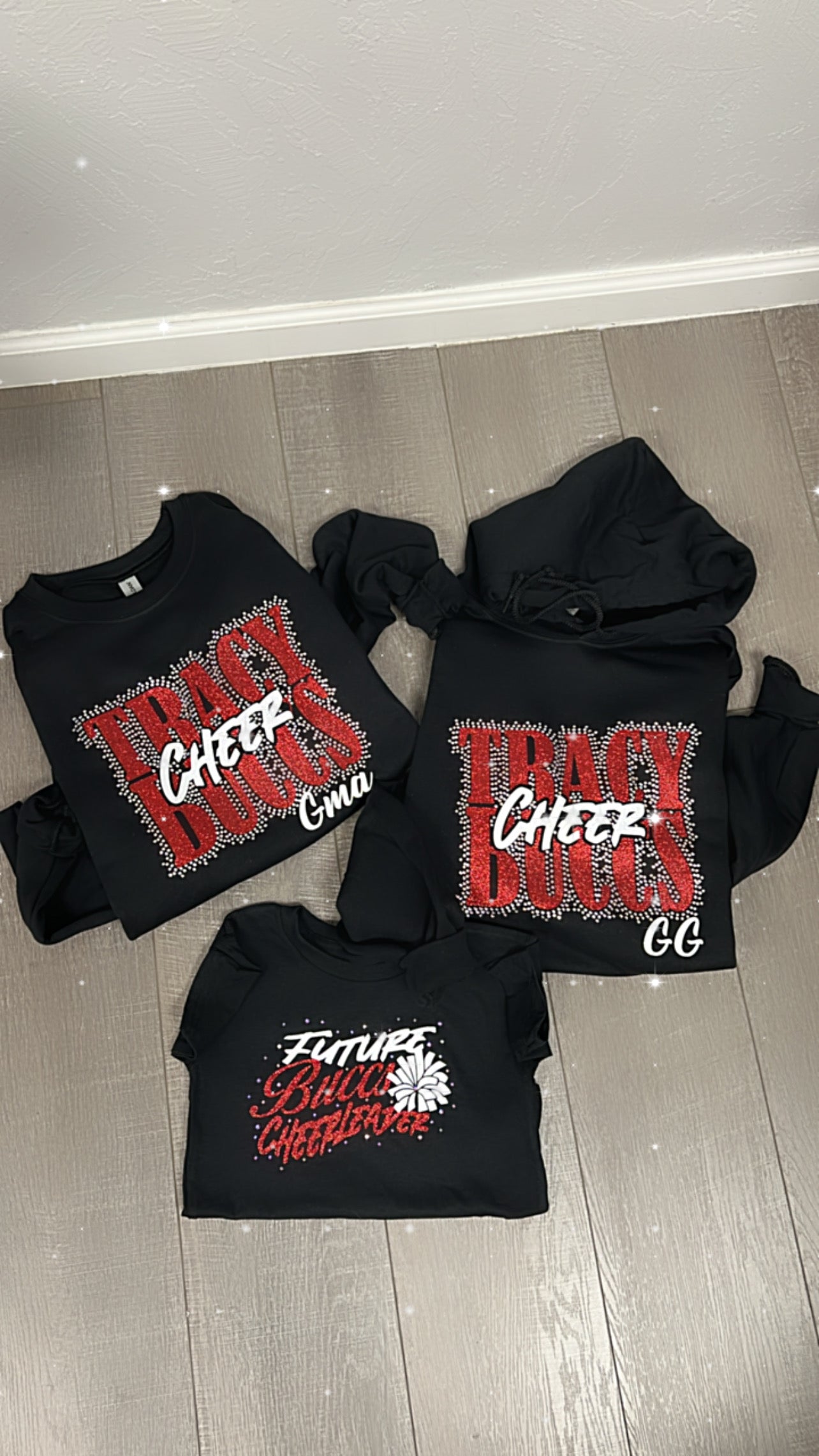 TRACY BUCCS CHEER BLING HOODIE