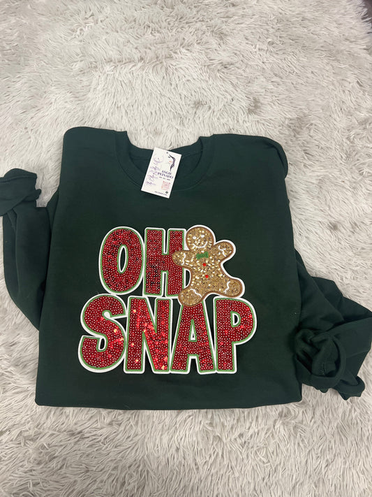 Oh Snap sequence dark green sweatshirt Patch Sweatshirt