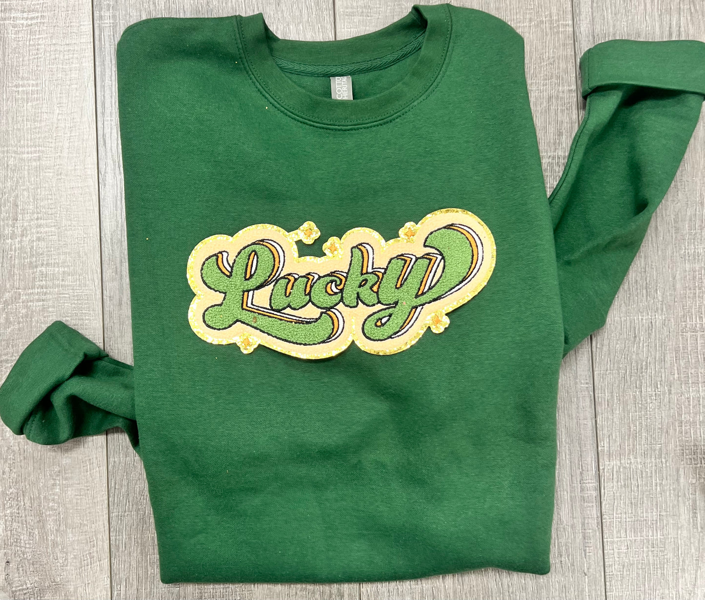 Lucky stars Multi colored Chenille Patch sweatshirt