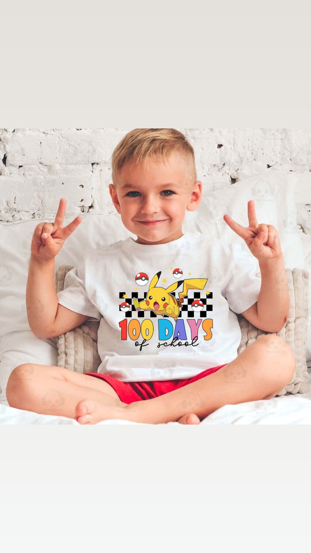Pika 100 days of school Tee