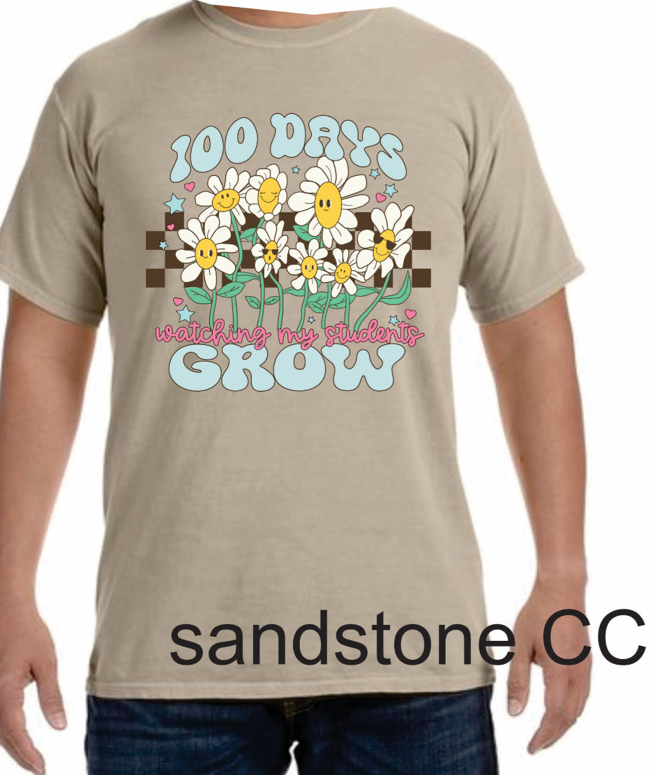 100 Days flowers - comfort colors sandstone