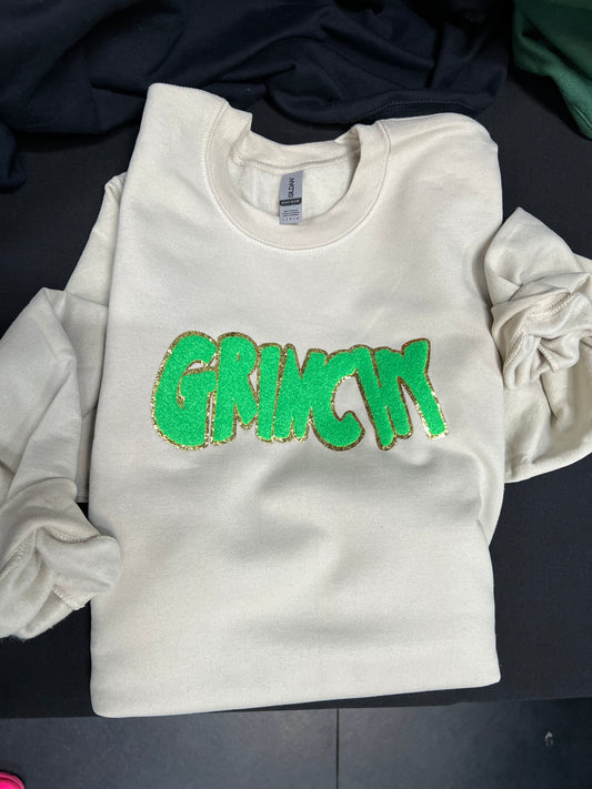 Sand / cream Grouchy patch sweater