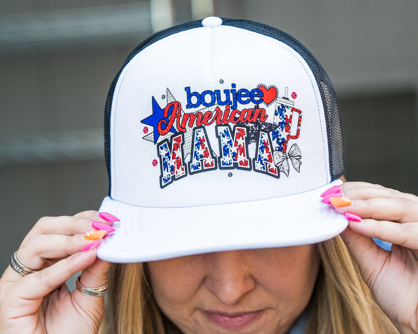BOUJEE AMERICAN MAMA TRUCKER HAT