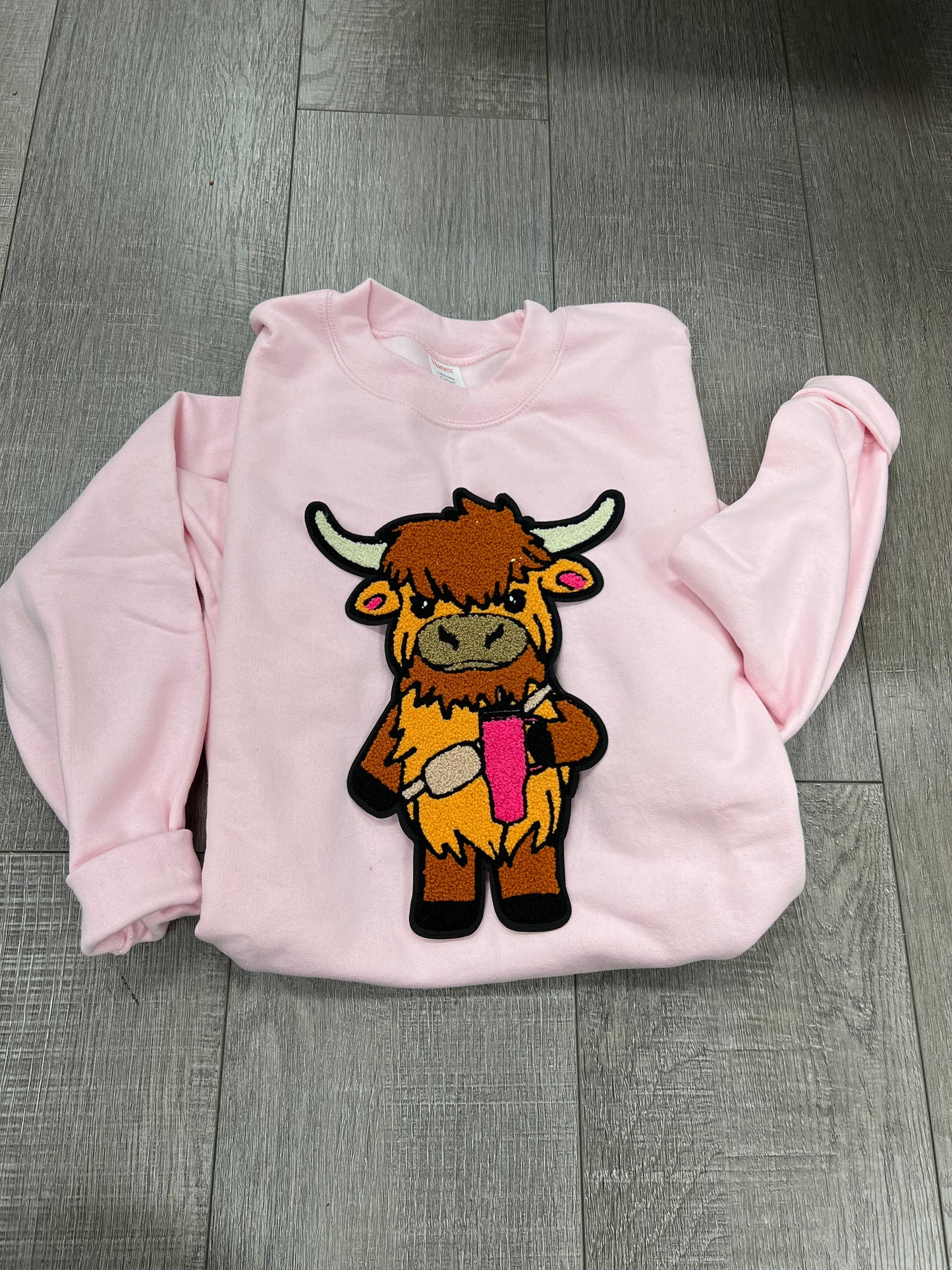 Boujee Heifer Chenille Patch sweatshirt
