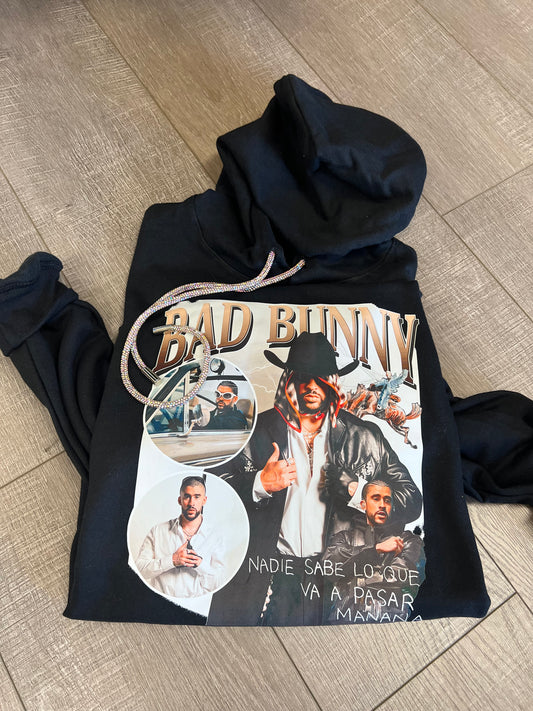 Bunny natural collage hoodie