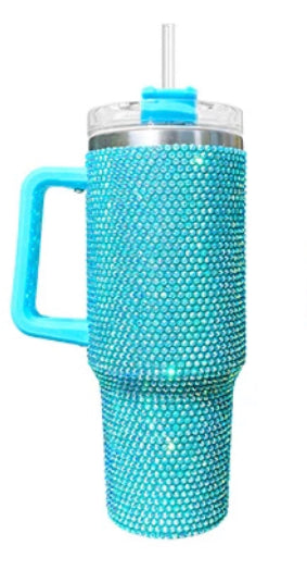 40oz Bling Tumbler Teal RTS