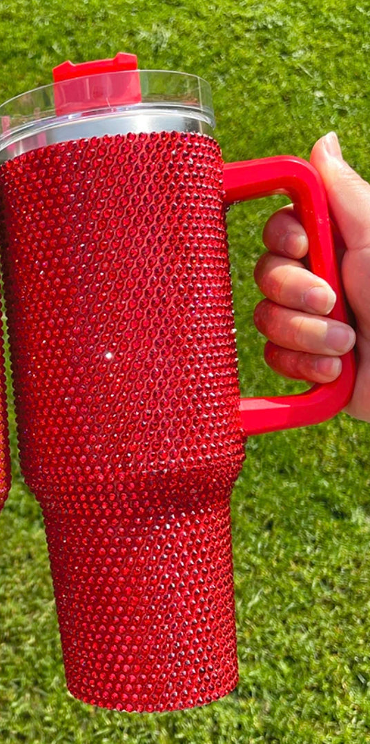 40 oz Bling Tumbler red RTS
