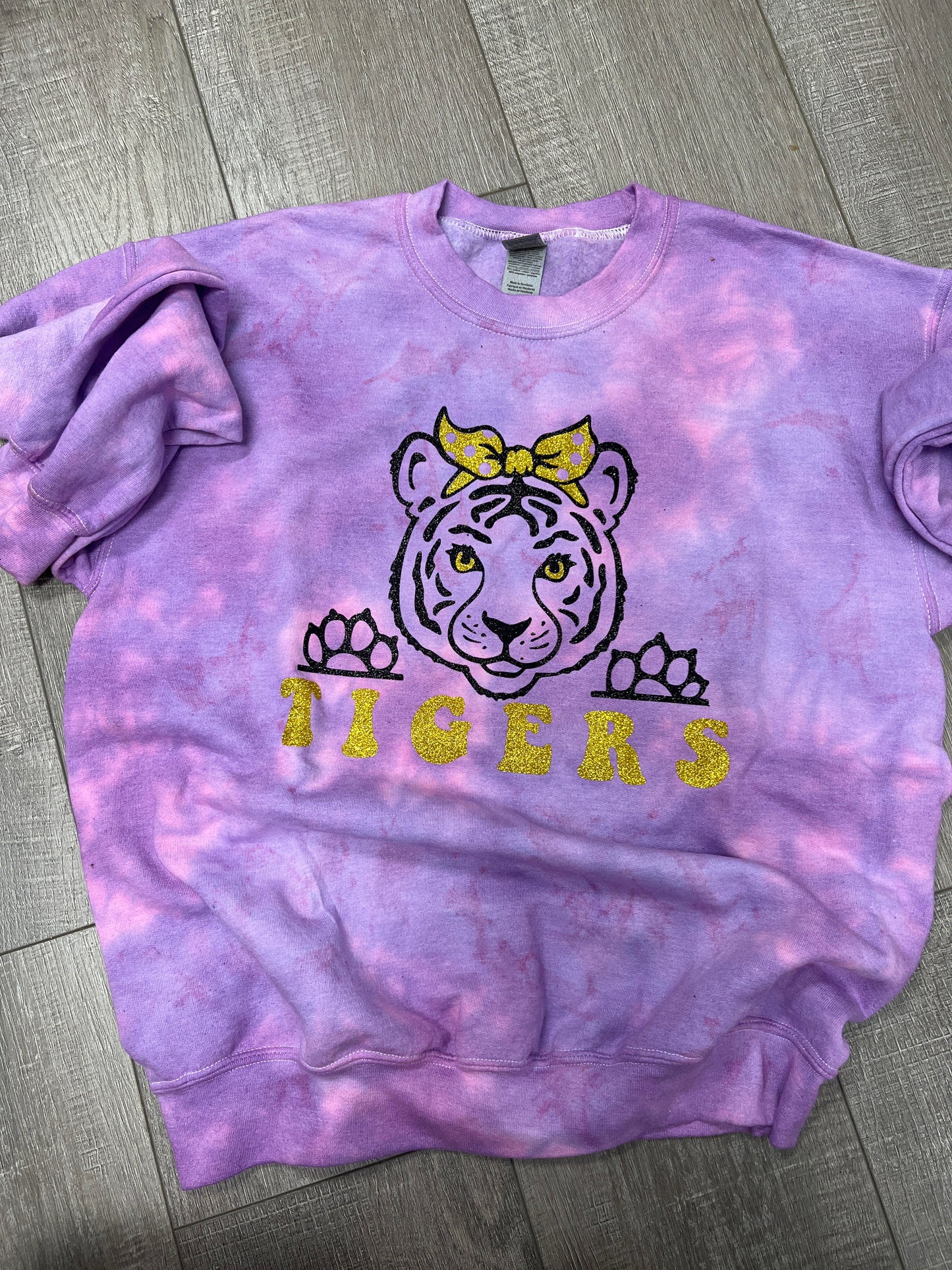 TRAINA TIGERS PURPLE TIE DYE SWEATSHIRT