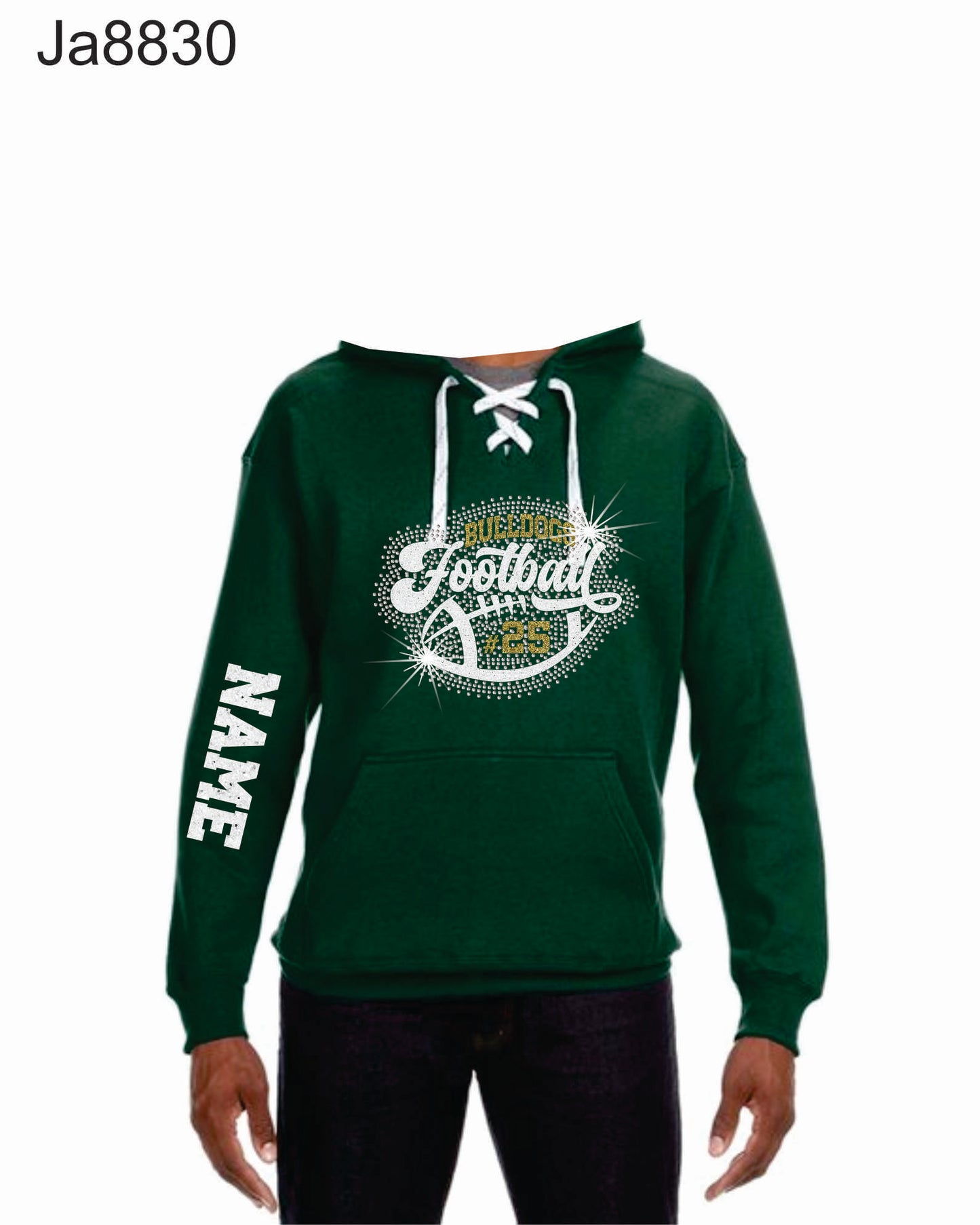 THS FOOTBALL LACE BLING HOODIE