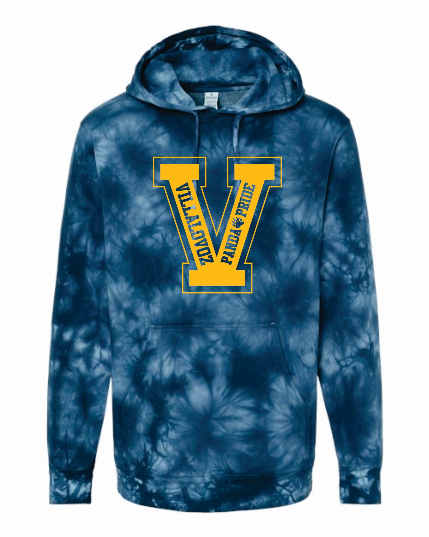 VILLALOVOZ SPIRIT BLUE TIE DYE CREW HOODIE