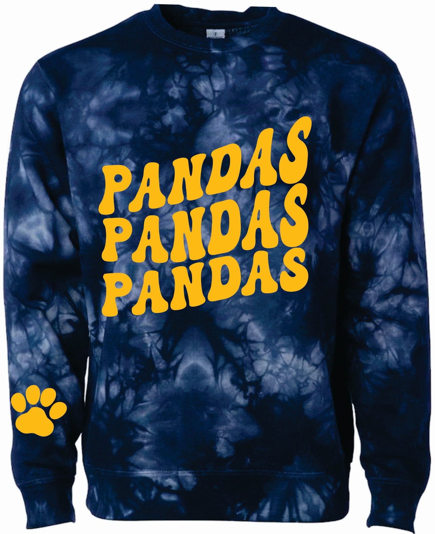VILLALOVOZ PANDAS PANDAS BLUE TIE DYE CREW SWEATSHIRT