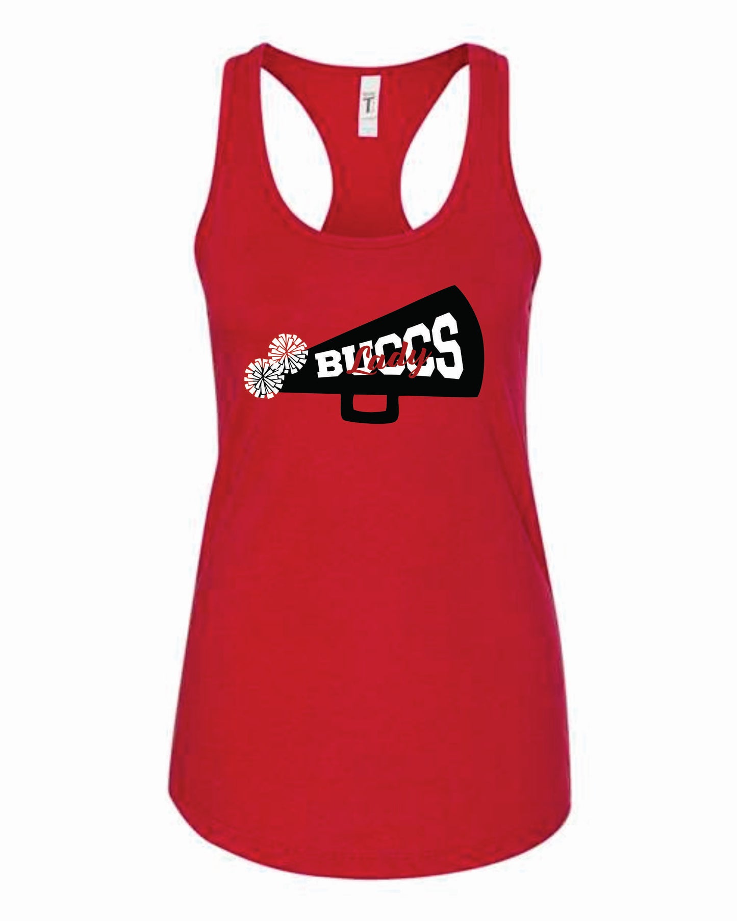 Tracy Buccs Red Lady Buccs Cheer Tank