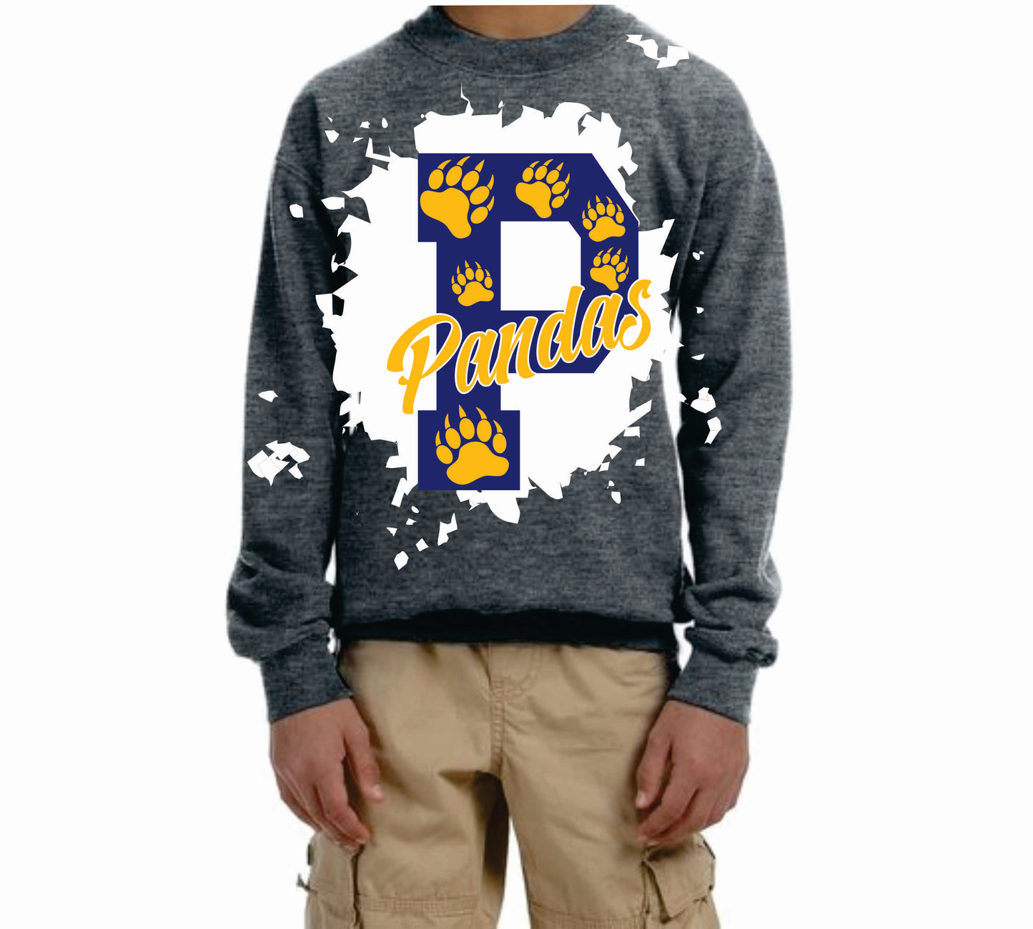 VILLALOVOZ PANDAS SPORT CREWNECK BLEACHED SWEATSHIRT