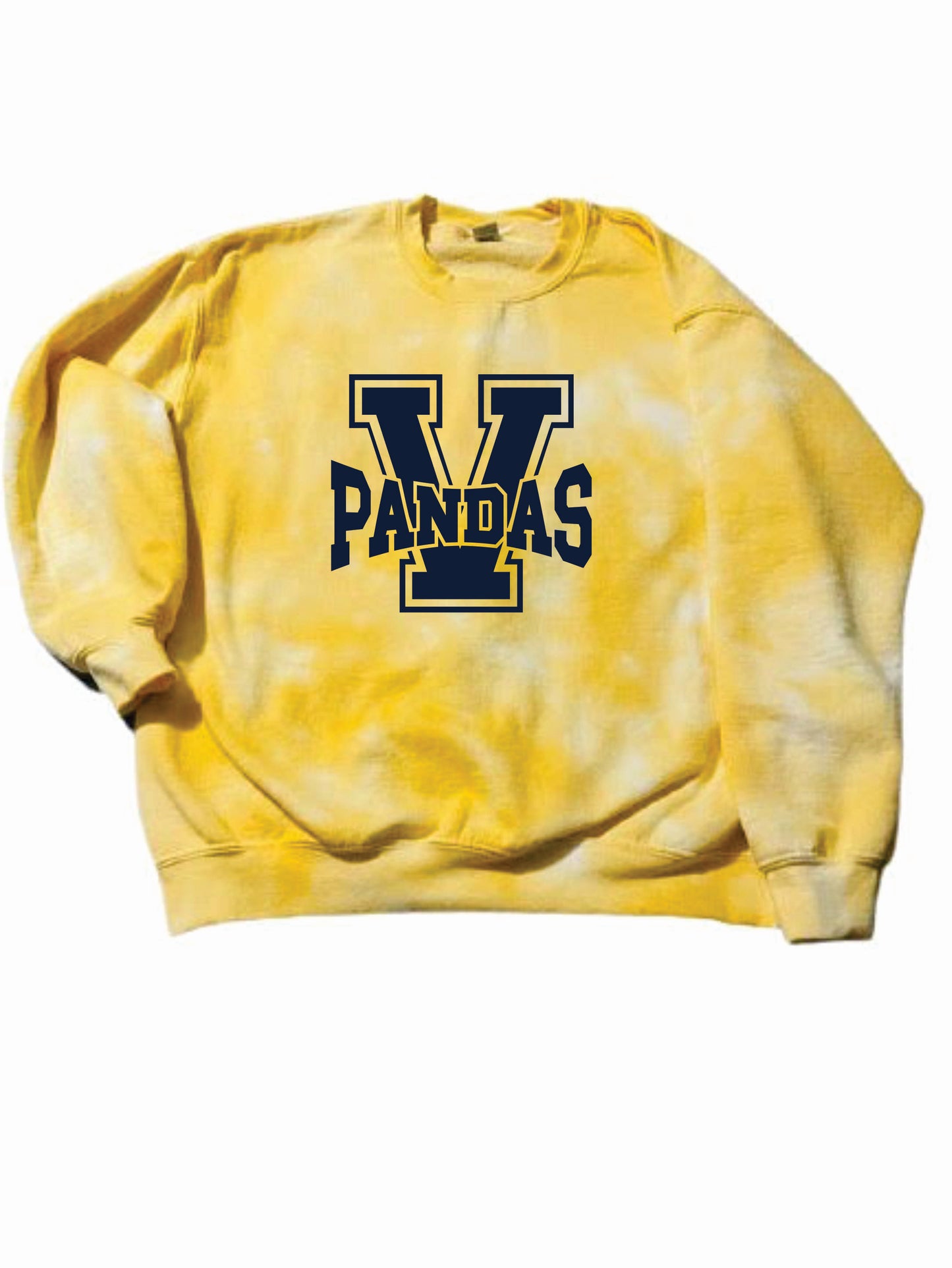 VILLALOVOZ VARSITY PANDAS TIE DYE CREW SWEATSHIRT