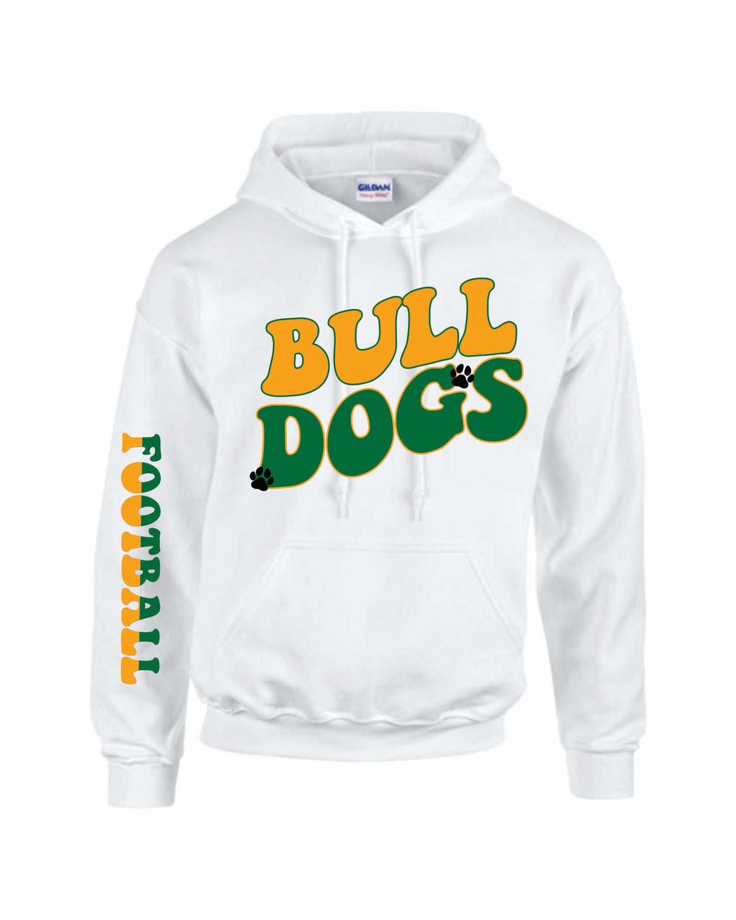 THS FOOTBALL BULLDOGS WHITE RETRO HOODIE