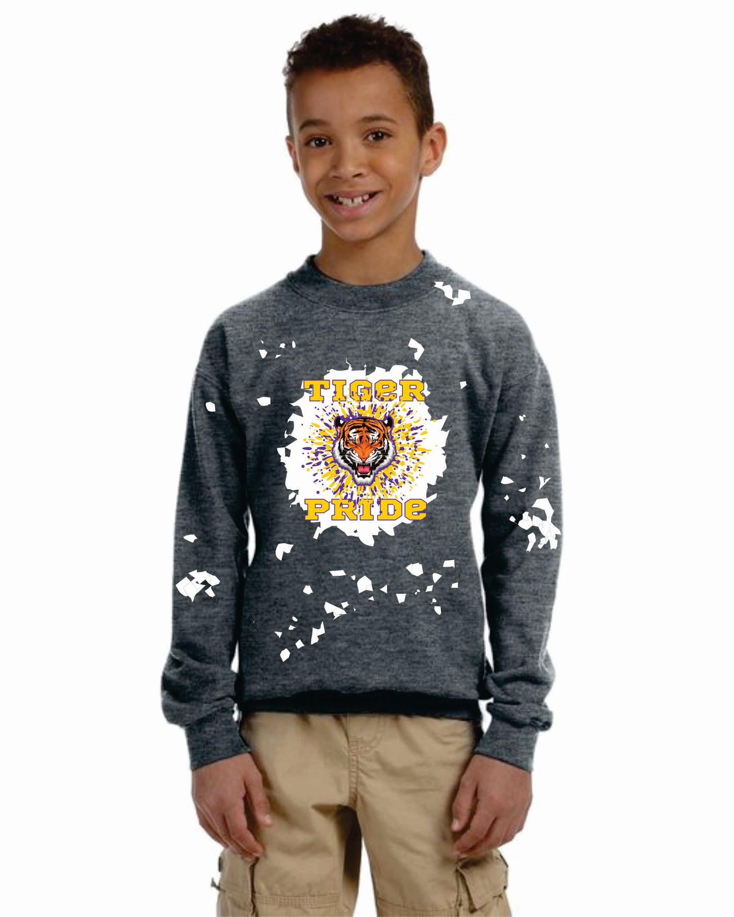 TRAINA TIGER PRIDE BLEACHED SWEATSHIRT