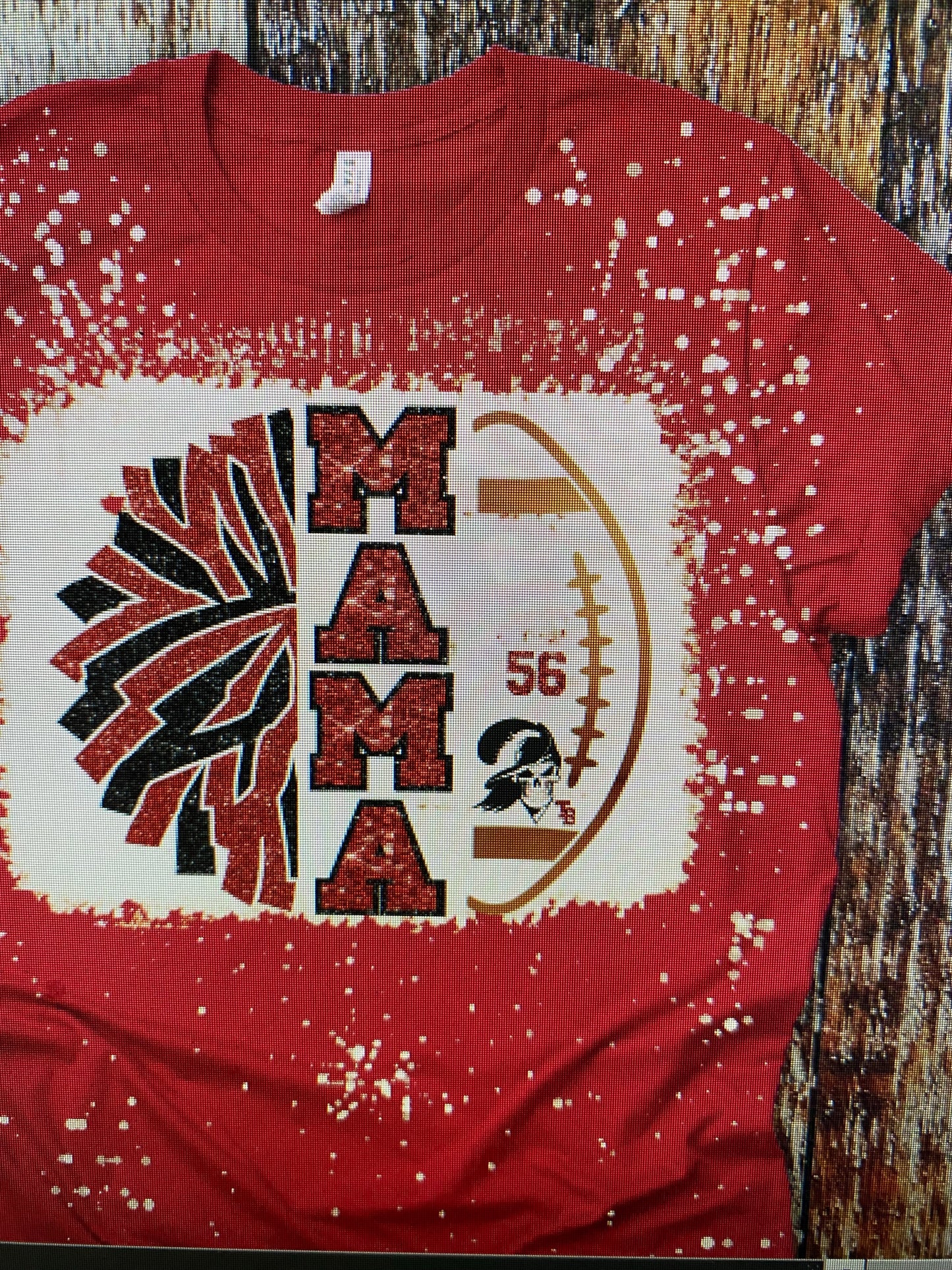 Tracy Buccs Bleached Football /Cheer Mama Tee