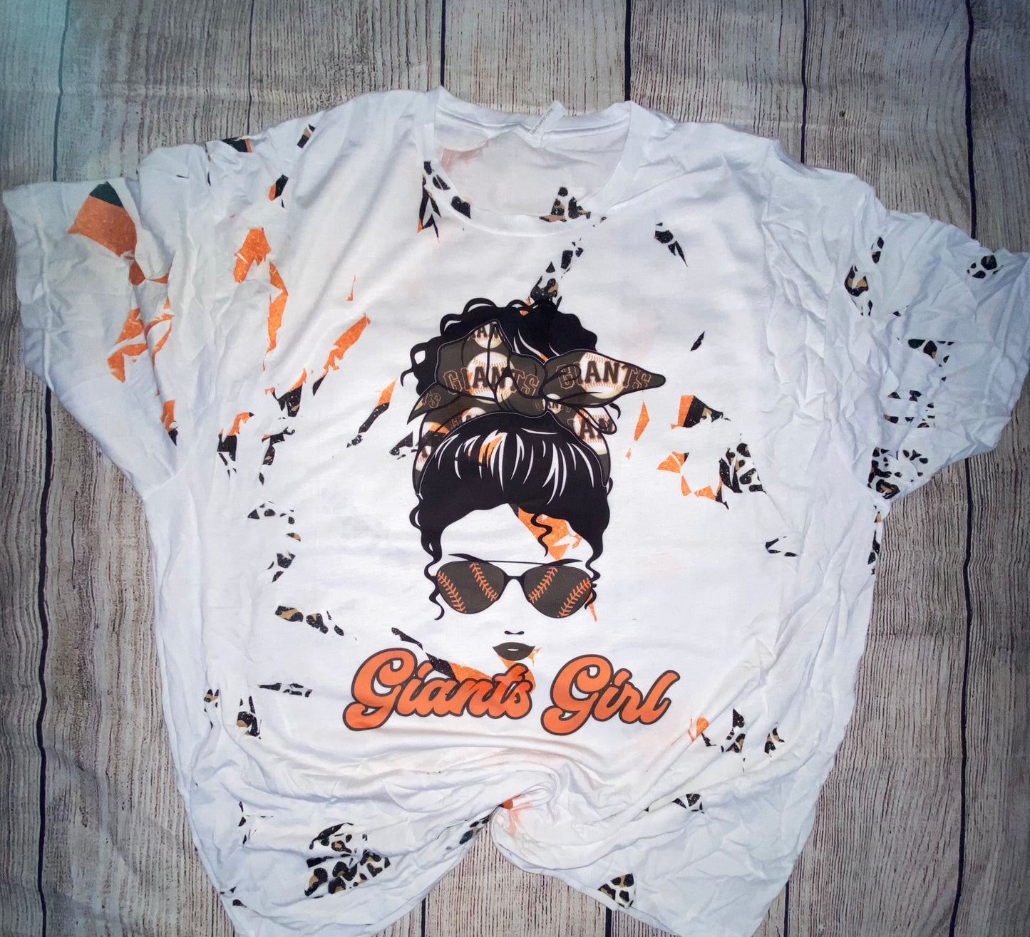 SF Messy bun Girl sublimation tie dye Tee