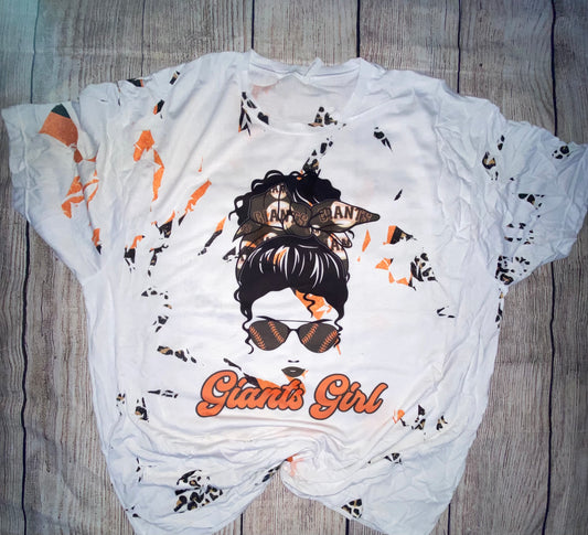 SF Messy bun Girl sublimation tie dye Tee