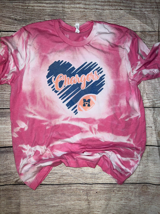 MC PINK HEART BLEACHED TEE