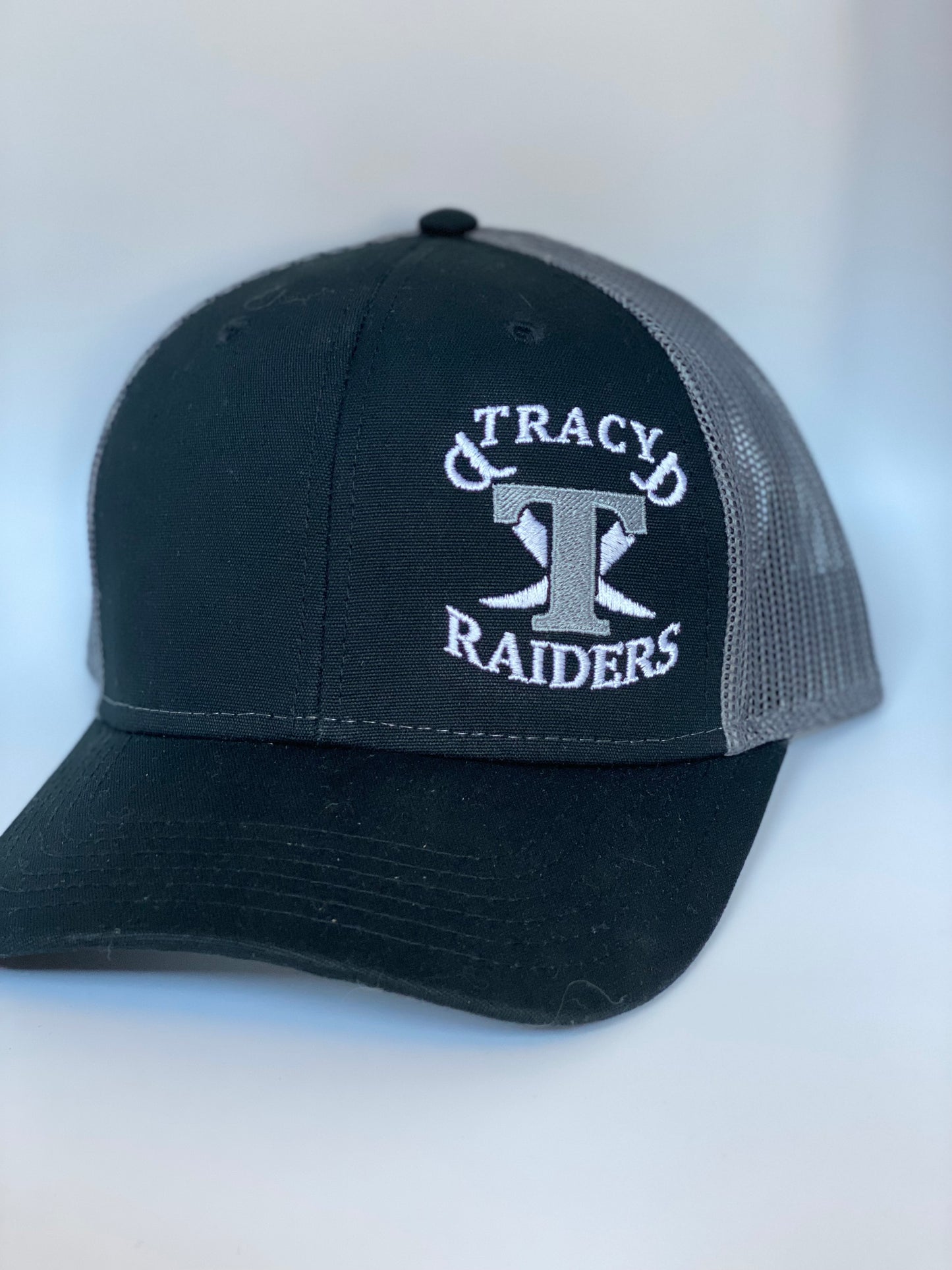 Tracy Raiders Gray mesh snap back embroidered logo hat