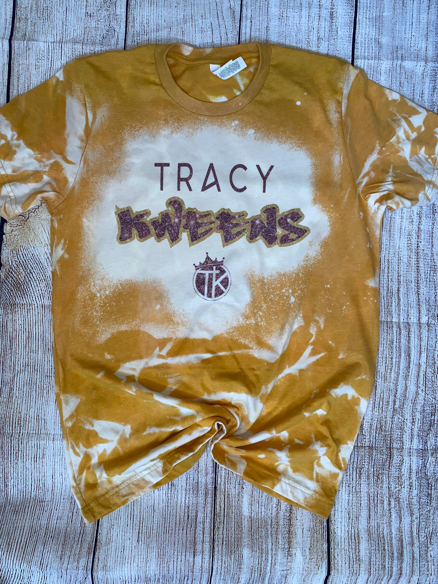 Kweenss Yellow Bleach Tee