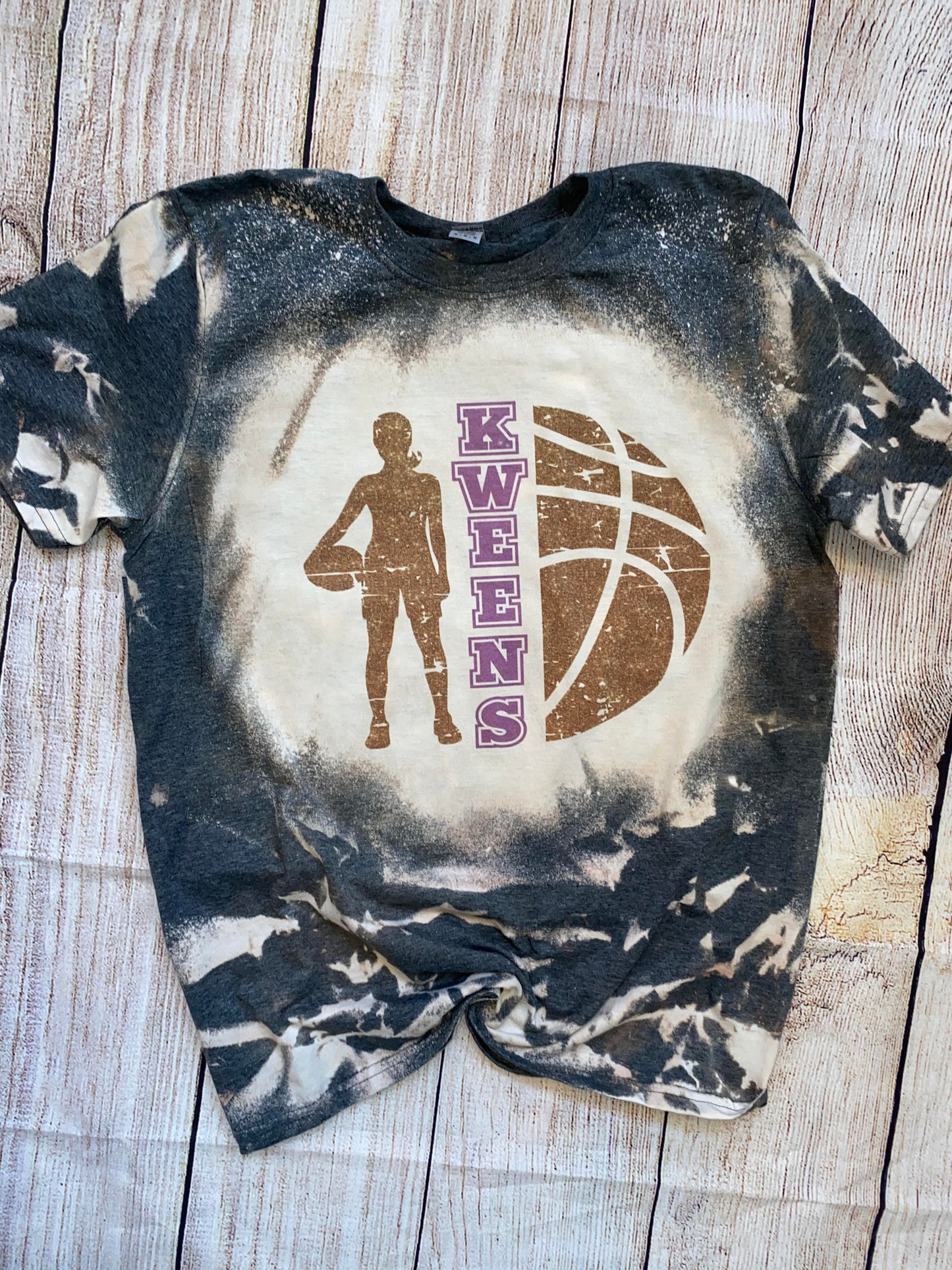 Kweens Bleached Basketball girl Tee