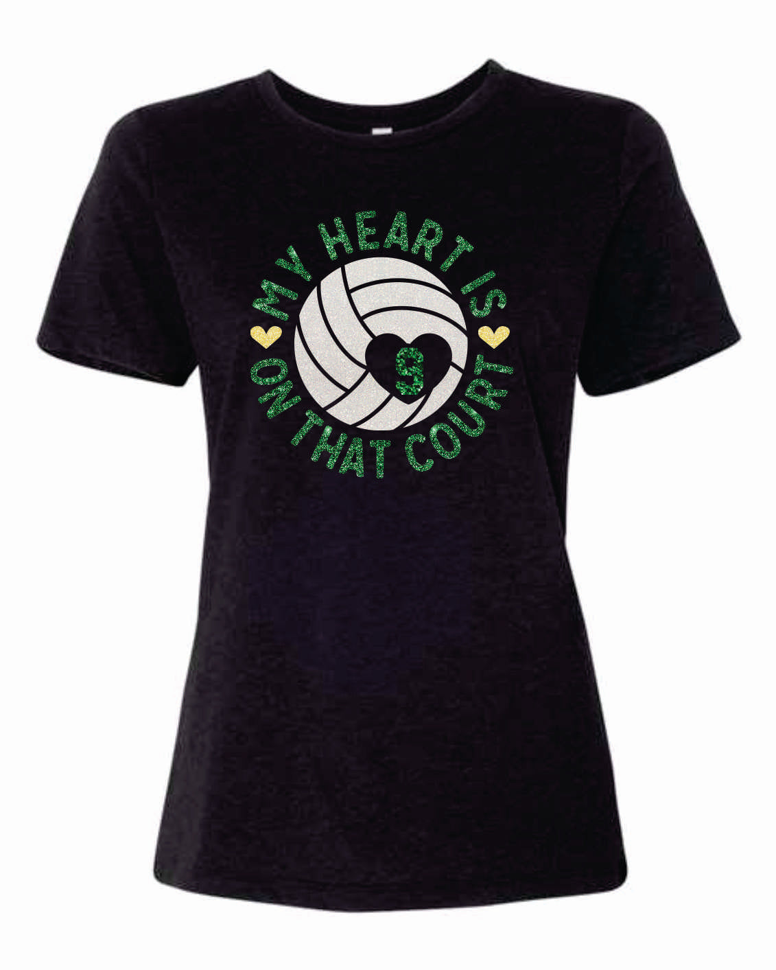 THS VOLLEYBALL MY HEART CUSTOM TEE