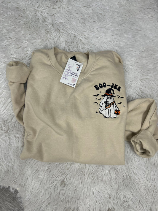 Boo Sheet embroidered crewneck sweater