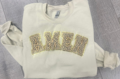 Amen Cheetah Chenille Patch sweatshirt