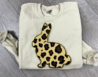 Cheetah Bunny Chenille Patch sweatshirt