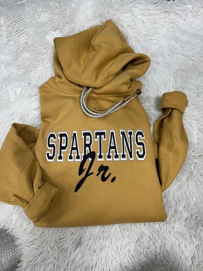 Jr. Spartans embroidered hoodie with glitter