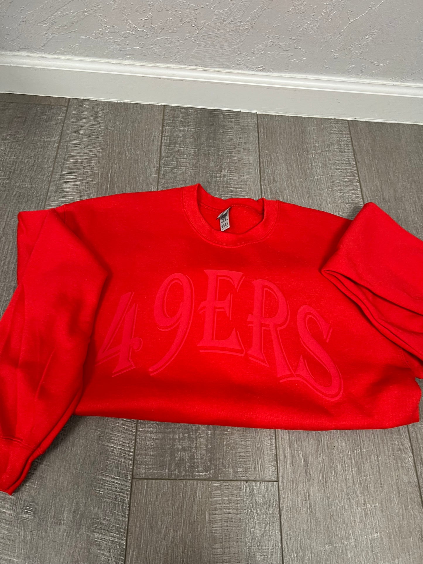 RED puff sweatshirt