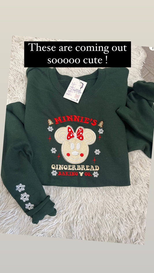 Christmas Gingerbread & Co. embroidered crew sweatshirt