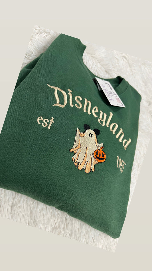 Est 1955 Mouse Ghost embroidered crew sweatshirt