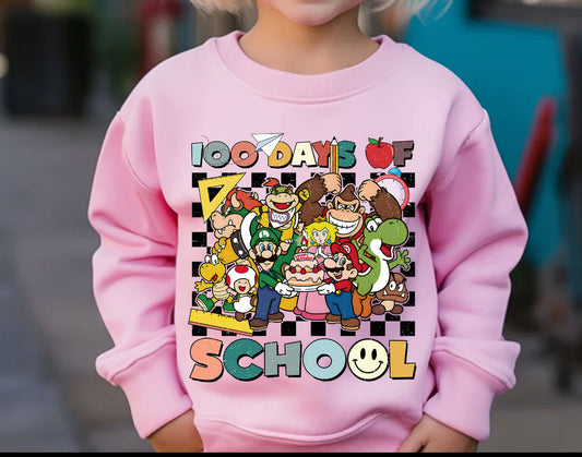 Mario & Friends 100 Days of School sweatshirt