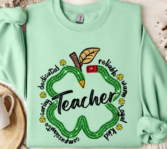 Teacher clover sweater