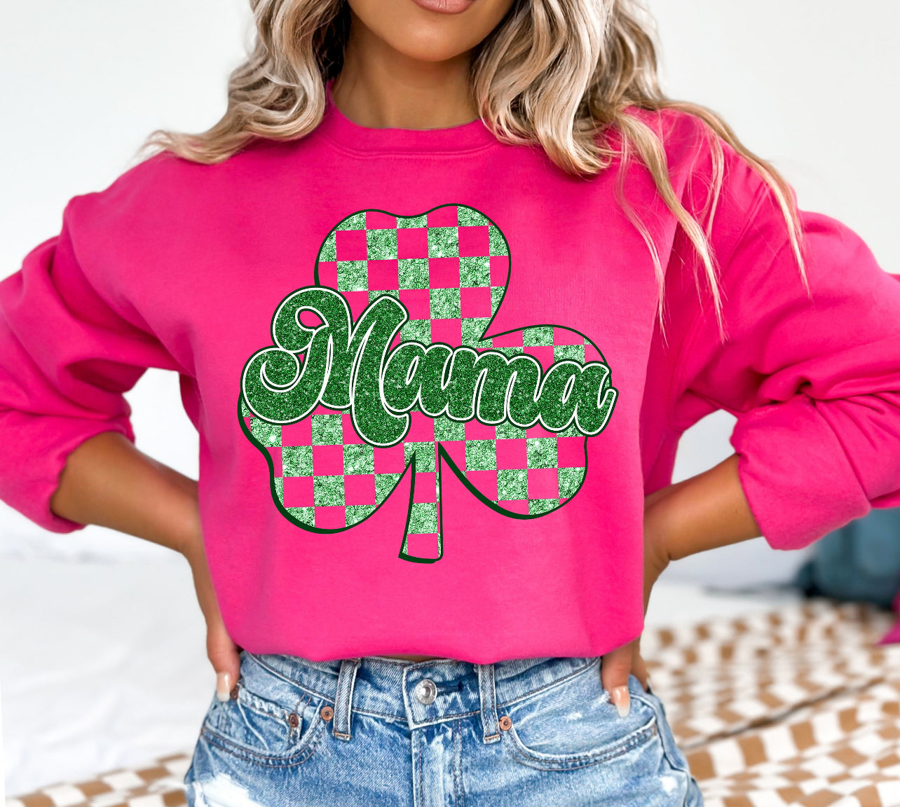 Mama glitter effect print sweatshirt