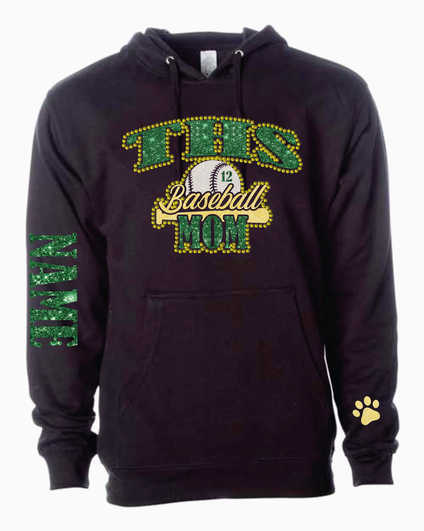 THS BASEBALL MOM BLING HOODIE