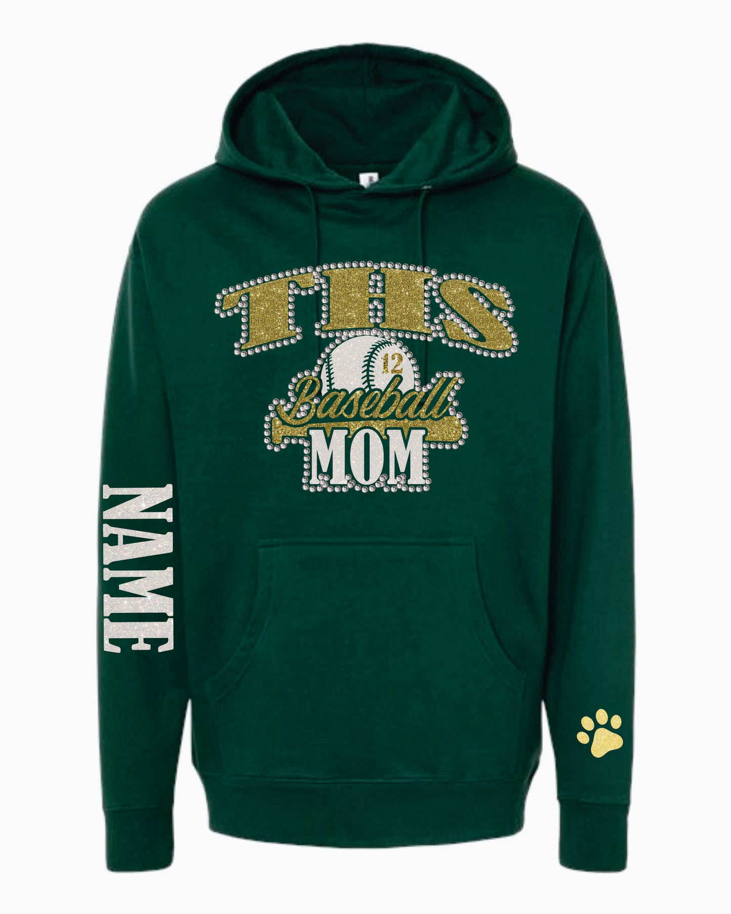 THS BASEBALL MOM BLING HOODIE