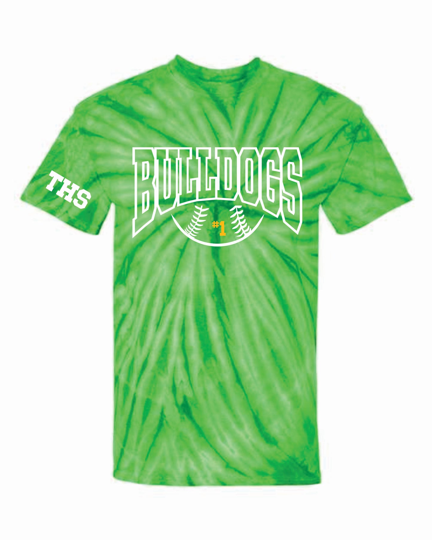 THS Bulldogs Baseball Tie Dye Tee