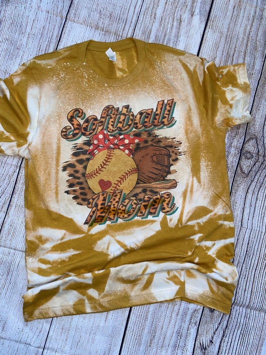 Softball Mama Bleached T-Shirt